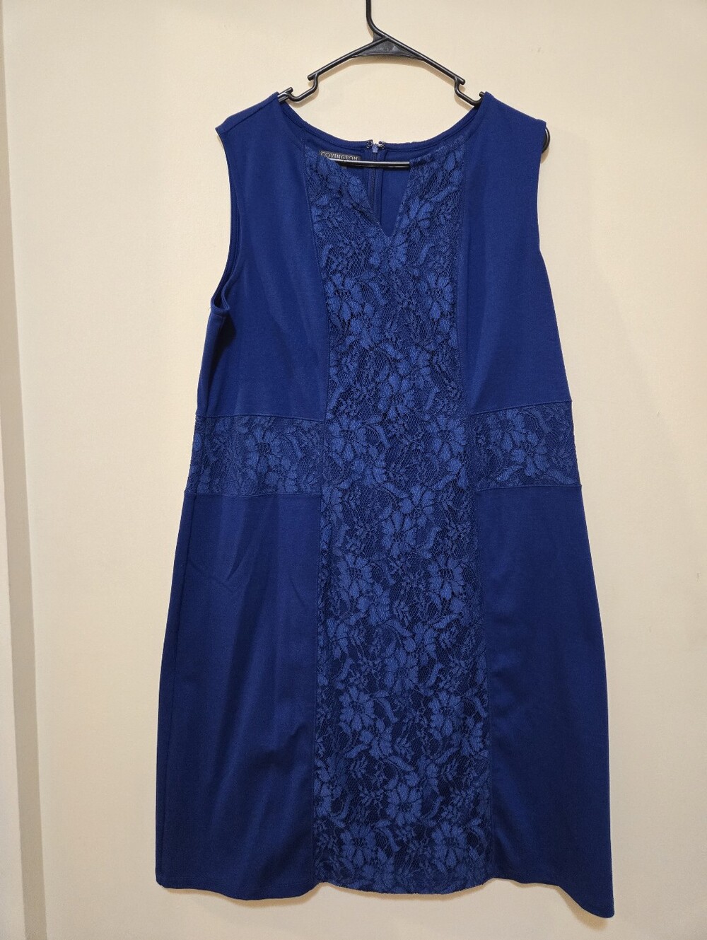 Covington Cobalt Blue Lace-Front Midi Dress Size:2x